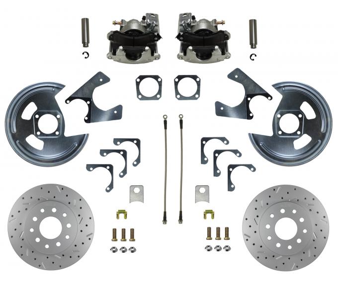 Leed Brakes Rear Disc Brake Kit with Drilled Rotors and Zinc Plated Calipers RC1001X