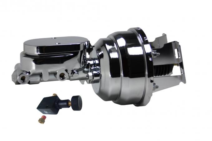 Leed Brakes 8 inch dual power booster, 1-1/8 inch bore master adjustable valve (Chrome) 4N605