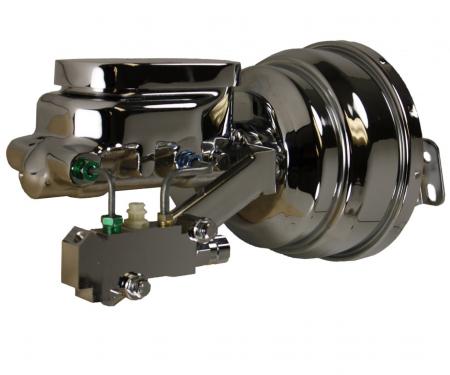 Leed Brakes 8 inch dual power booster, 1-1/8 inch bore flat top master disc/drum (Chrome) 2N6B2