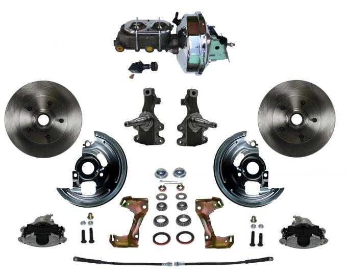 Leed Brakes Power 2" Drop Spindle Kit with Plain Rotors and Zinc Plated Calipers FC1003-FB05