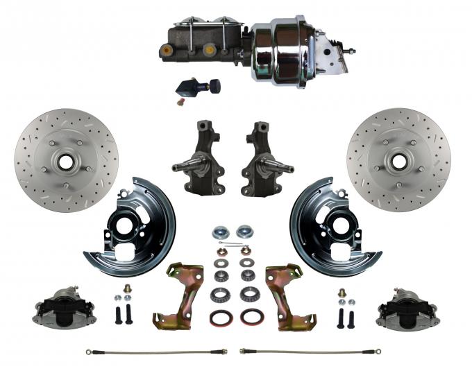 Leed Brakes Power 2" Drop Spindle Kit with Drilled Rotors and Zinc Plated Calipers FC1003-LB05X