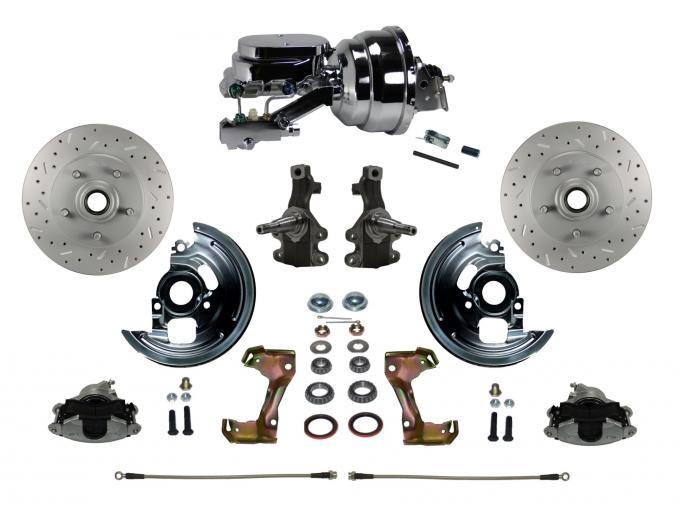 Leed Brakes Power 2" Drop Spindle Kit with Drilled Rotors and Zinc Plated Calipers FC1003-N6B4X