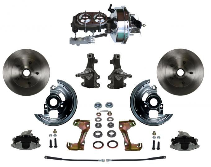 Leed Brakes Power 2" Drop Spindle Kit with Plain Rotors and Zinc Plated Calipers FC1003-FBB2