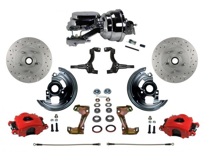 Leed Brakes Power Front Kit with Drilled Rotors and Red Powder Coated Calipers RFC1002-N6B4X