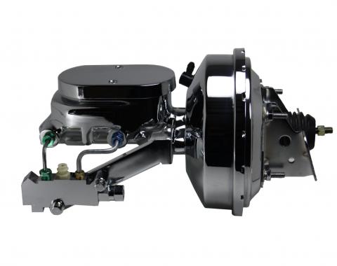 Leed Brakes 9 inch power booster, 1-1/8 inch bore flat top master disc/drum (Chrome) 2F6B2