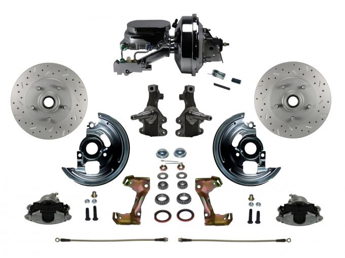 Leed Brakes Power 2" Drop Spindle Kit with Drilled Rotors and Zinc Plated Calipers FC1003-F6B4X