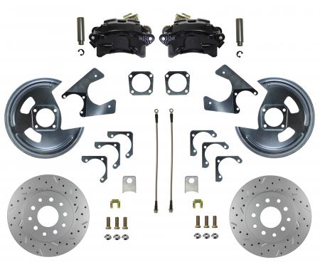 Leed Brakes Rear Disc Brake Kit with Drilled Rotors and Black Powder Coated Calipers BRC1001X