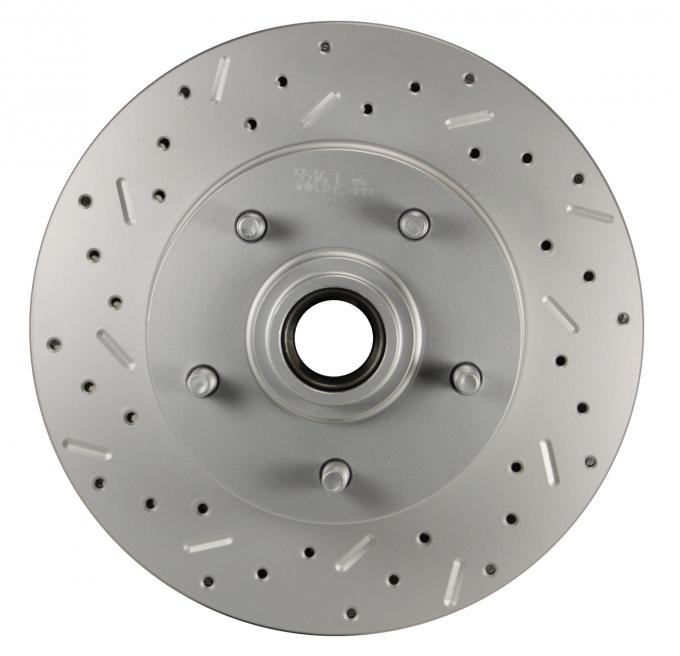 Leed Brakes Cross drilled and slotted front rotor for GM single piston cars 5514 LCDS