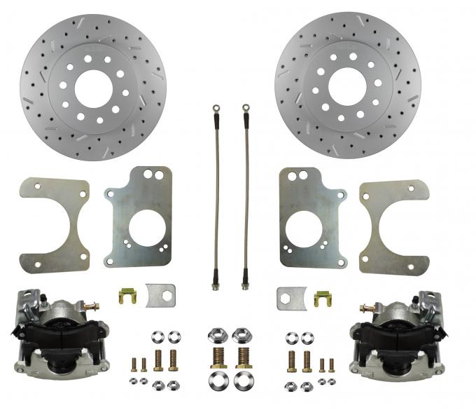 Leed Brakes Rear Disc Brake Kit with Drilled Rotors and Zinc Plated Calipers RC1008X