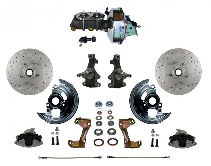 Leed Brakes Power 2" Drop Spindle Kit with Drilled Rotors and Zinc Plated Calipers FC1003-FB05X
