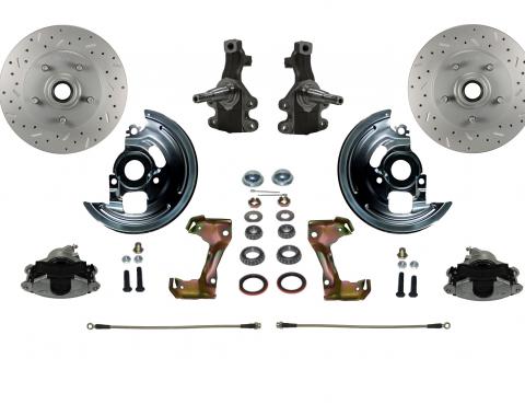 Leed Brakes 2" Drop Spindle Kit with Drilled Rotors and Zinc Plated Calipers FC1003SMX