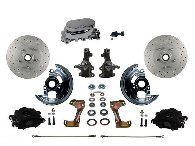 Leed Brakes Manual Kit with 2" Drop Spindles Drilled Rotors and Black Powder Coated Calipers BFC1003-F05X