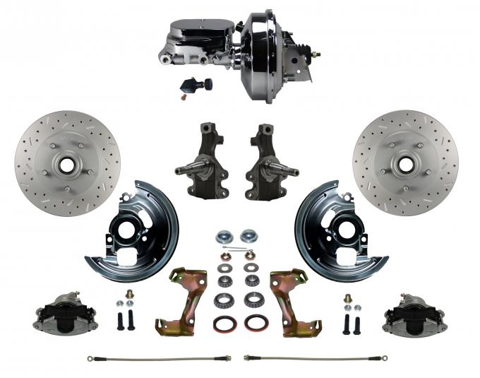 Leed Brakes Power 2" Drop Spindle Kit with Drilled Rotors and Zinc Plated Calipers FC1003-F605X