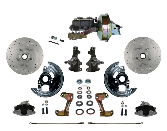 Leed Brakes Power 2" Drop Spindle Kit with Drilled Rotors and Zinc Plated Calipers FC1003-E1A1X