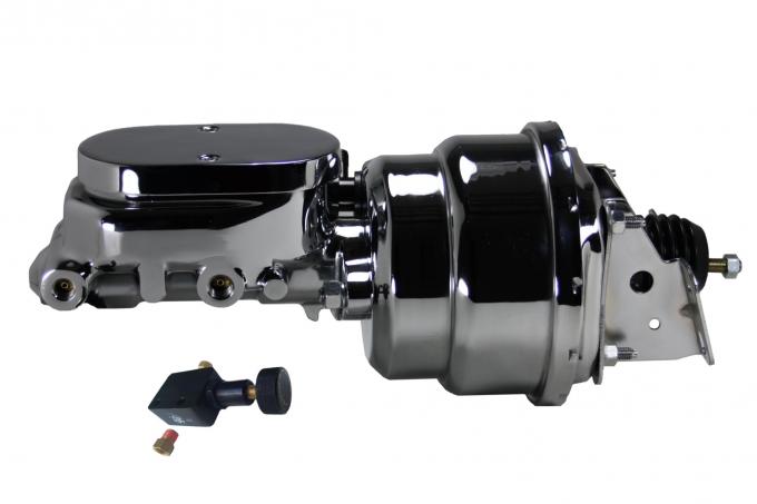 Leed Brakes 7 inch dual power booster, 1-1/8 inch bore master adjustable valve (Chrome) 2L605