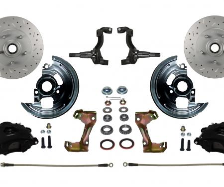 Leed Brakes Spindle Kit with Drilled Rotors and Black Powder Coated Calipers BFC1002SMX