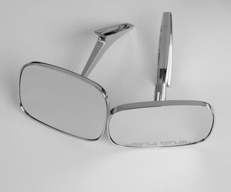 Chevelle Chrome Clear Shot Outside Door Mirrors, 1968-1972