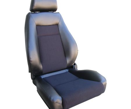 Procar Elite&trade; Vinyl/Velour Driver-Left Black-Black Traditional Recliner Seat 80-1100-71L