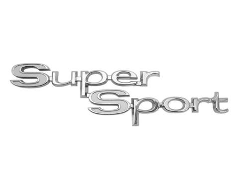 AMD Quarter Panel Emblems, "Super Sport", LH/RH Pair, 67 Chevelle T-4352