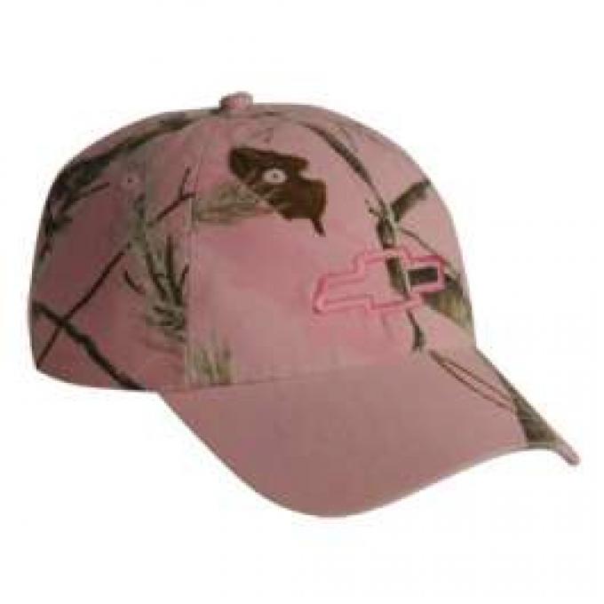 Chevy Cap, Ladies Camo Realtree Bowtie, Pink