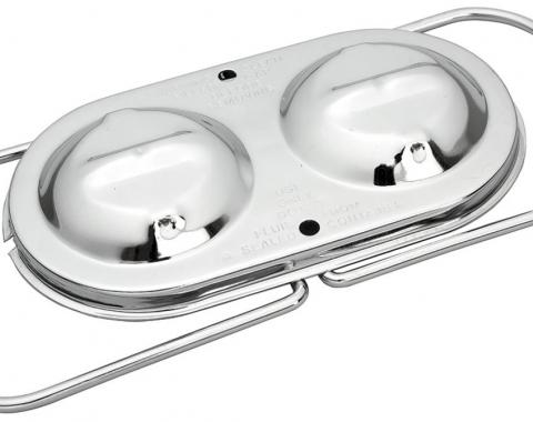 Chevelle Brake Master Cylinder Cover, Power Or Manual, 5-3/4" x 3", Chrome, 1964-1972
