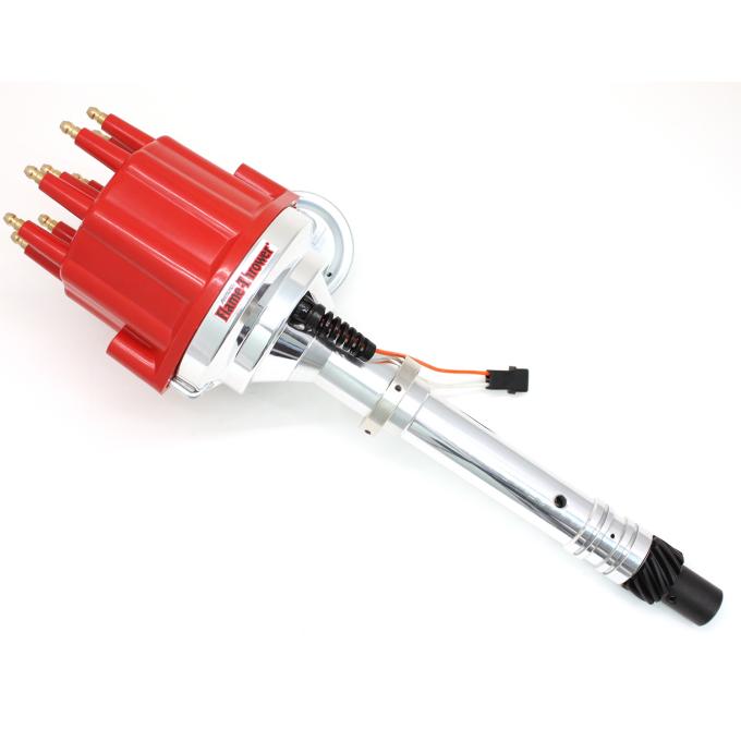 Pertronix Dist Billet Mag Trig Slip Collar Chevy SB/BB red Male cap Vac Adv D305711