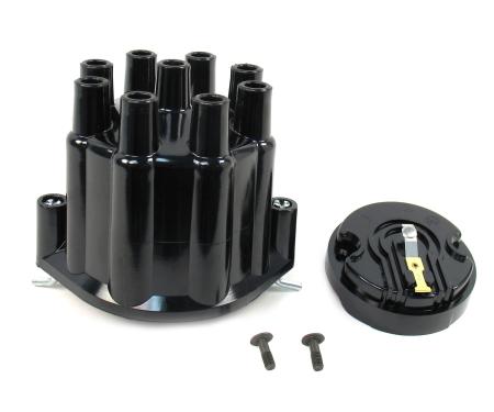 Pertronix Replacement Cap and Rotor Kit for 8 Cylinder Billet Distributors, Black / Female (Service Part Only) D600700