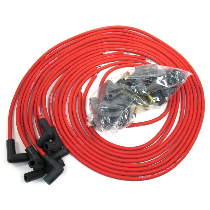 Pertronix Universal 8 Cylinder 8mm MAGx2 Spark Plug Wire Set, Red , 90&deg; Spark Plug Boot Angle, 90&deg; Distributor Boot Angle 808490
