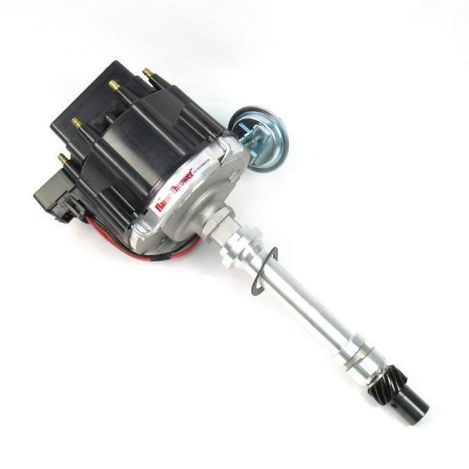 Pertronix Street Strip HEI Distributor for Chevy Small Block/Big Block Engines, HEI III Module with Multi Spark & Adjustable Digital Rev Limiter / Machine Polished Finish / Black Cap D71050