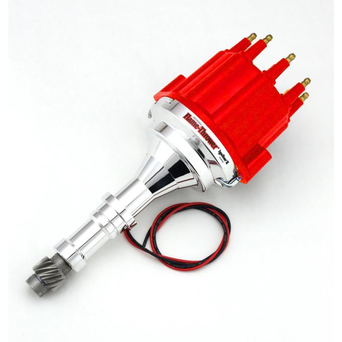 Pertronix Billet Distributor for Buick V8 215-350 Engines (Ignitor II) with Mechanical Advance, Red / Male D151811