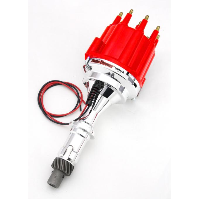 Pertronix Billet Distributor for Pontiac V8 301-455 Engines (Ignitor II) with Mechanical Advance, Red / Male D120811