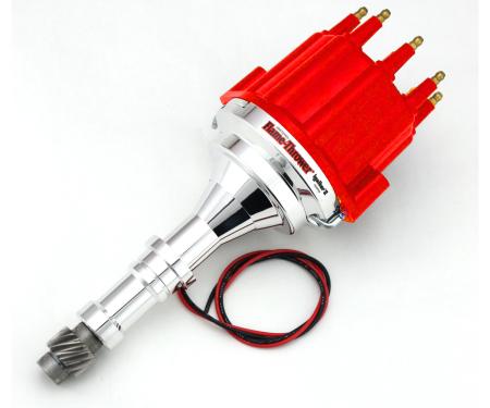 Pertronix Billet Distributor for Buick V8 215-350 Engines (Ignitor II) with Mechanical Advance, Red / Male D151811