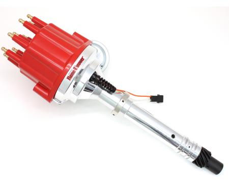 Pertronix Dist Billet Mag Trig Slip Collar Chevy SB/BB red Male cap Vac Adv D305711