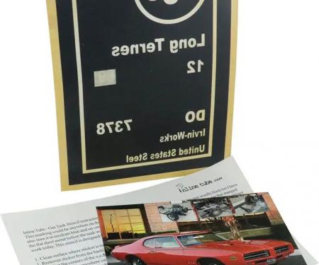 El Camino Paint Stencil Kits Gas Tank Detail Stencils, 1969