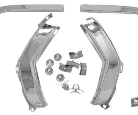 AMD Fender Eyebrow Moldings, LH/RH Set with Mounting Hardware, 65 Chevelle El Camino P-C865239