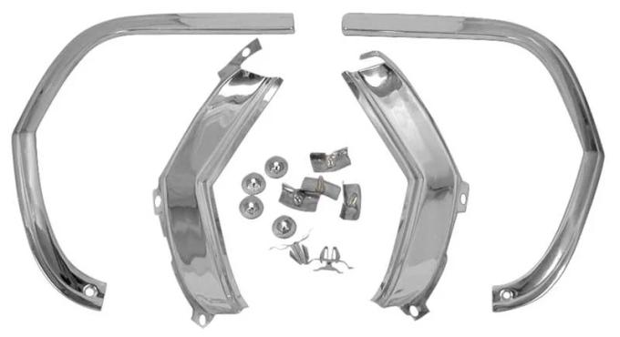 AMD Fender Eyebrow Moldings, LH/RH Set with Mounting Hardware, 65 Chevelle El Camino P-C865239