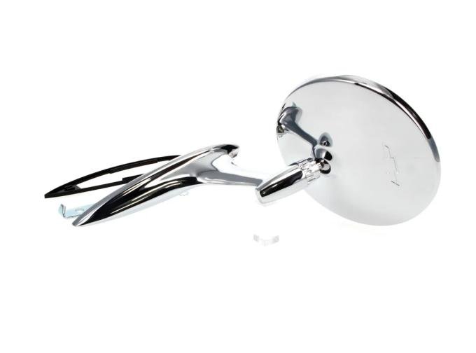 AMD Outside Door Mirror, Round with Smooth Base and Bowtie, 64-65 Chevelle; 63-65 Chevy II Nova X570-3063-1