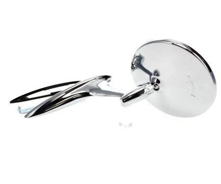 AMD Outside Door Mirror, Round with Smooth Base and Bowtie, 64-65 Chevelle; 63-65 Chevy II Nova X570-3063-1
