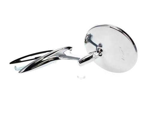 AMD Outside Door Mirror, Round with Smooth Base and Bowtie, 64-65 Chevelle; 63-65 Chevy II Nova X570-3063-1