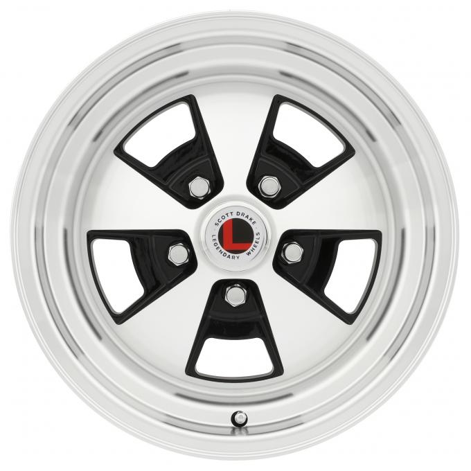 Legendary Wheels Flat 5, 15 X 7 In., 5 X 4.5, 4.25 BS, Gloss Black/Machined LW67-50754A