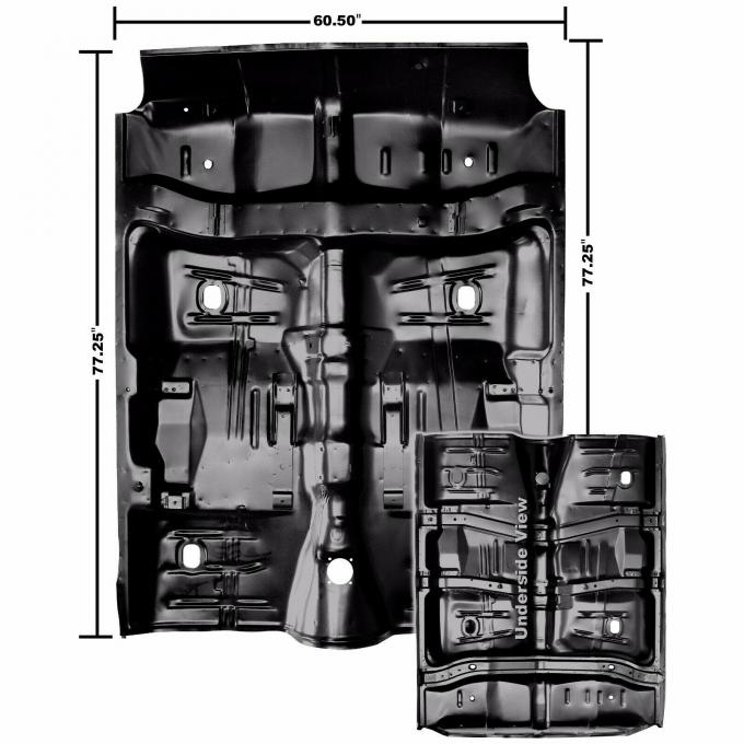 Chevelle Floor Pan, Full, 1 Piece with Inner Rockers & Braces, 1964-1967