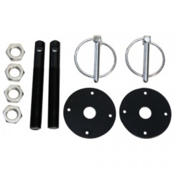 Aluminum Hood Pin Kit, Black