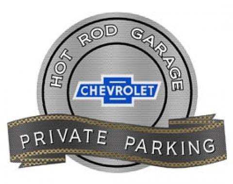 Chevy Vintage Bowtie Hot Rod Garage Private Parking Metal Sign, 18 X 14