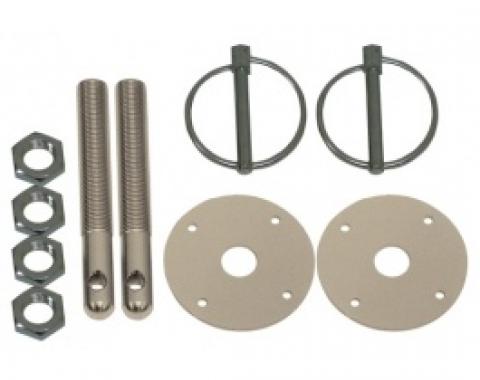 Aluminum Hood Pin Kit, Silver