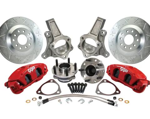 Classic Performance Corvette Style Front Disc Brake Kit with C7 Hubs W/ Stock Height Spindles 6474SWBK-STC7R