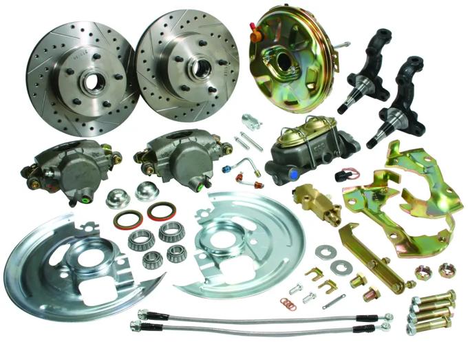 Classic Performance Complete Disc Brake Kit w/ Booster w/ OEM Stock Disc Spindles for 64-72 GM A Body 6474FBP-9-WWR