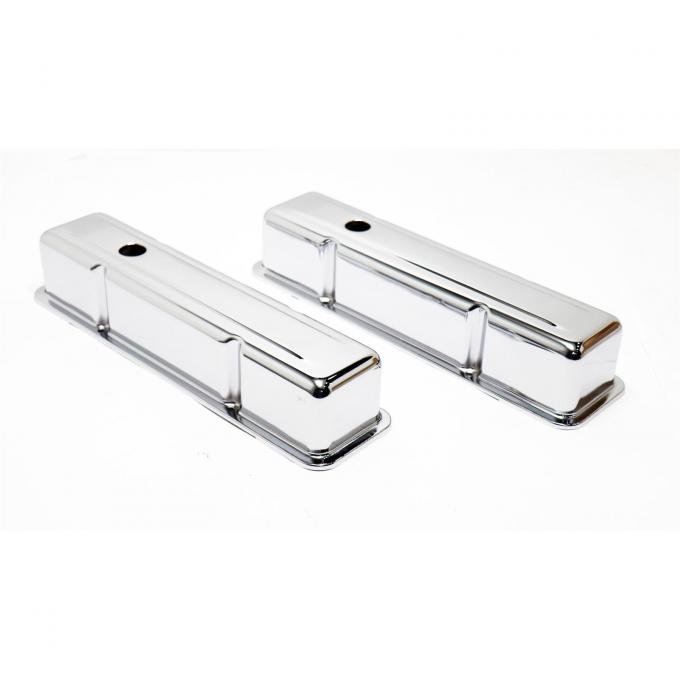 Chevy Small Block Valve Covers, Tall Style, Chrome, 1958-1986