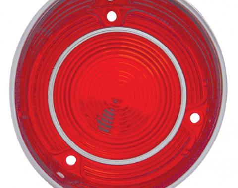 United Pacific Plastic Tail Light Lens w/Stainless Steel Trim For 1971 Malibu & Chevelle "SS" - L/H CH030L