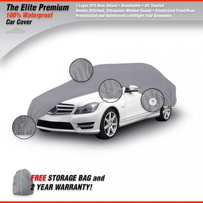 Elite Premium™ Waterproof Car Cover, Gray (Size 6), fits Cars up to 228" or 19'