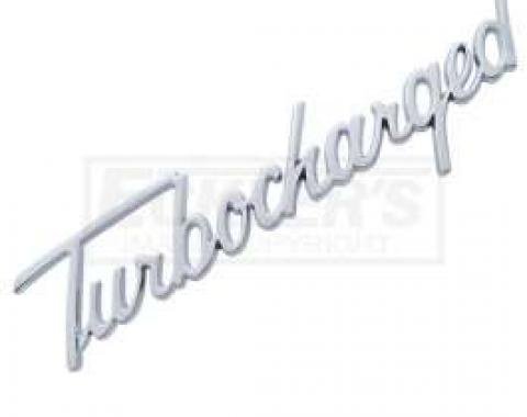 Full Size Chevy Turbocharged Script Emblem, Chrome, 1958-1984